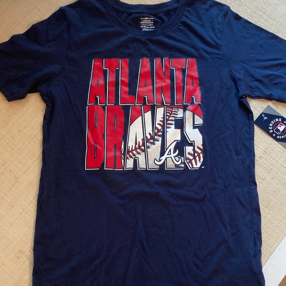 Atlanta Braves Navy T-Shirt youth Sz 14/16